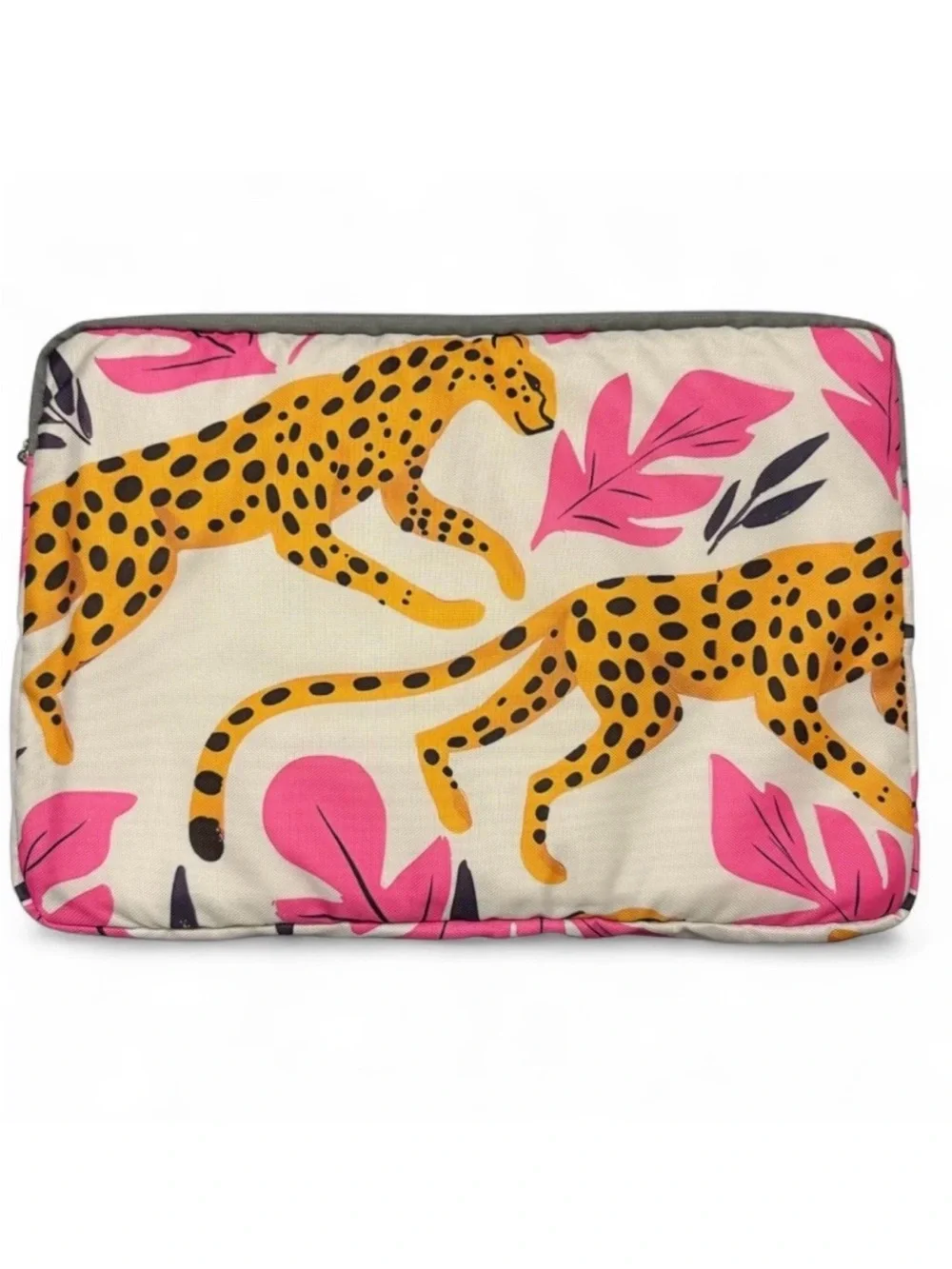 Vibrant Cheetah Laptop Sleeve in Pink and Yellow macbook case